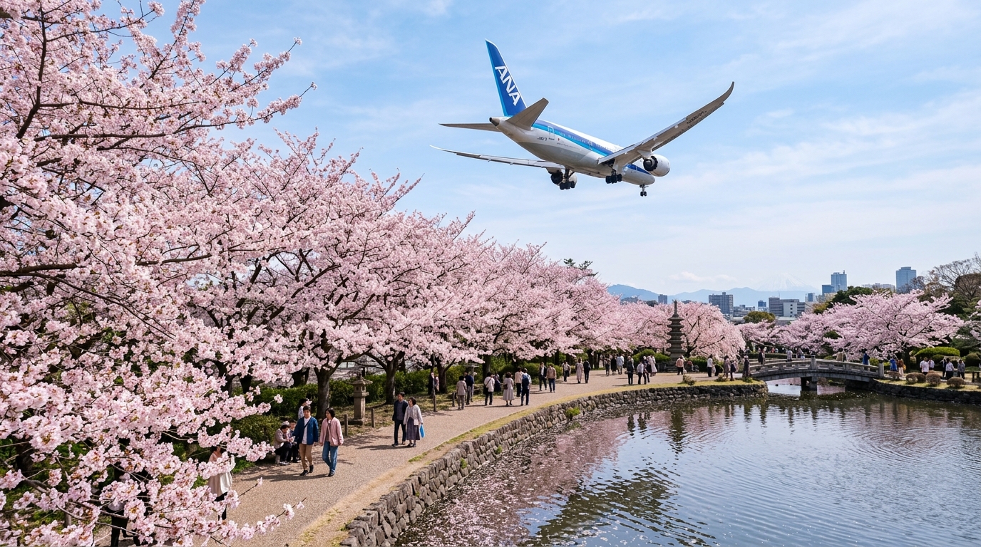 飛行機×桜の絶景スポット2選