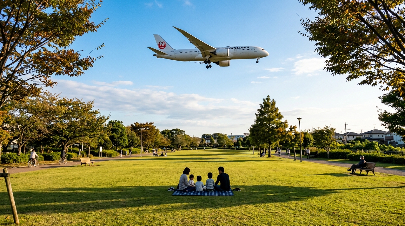 空港外の公園4か所を比較する